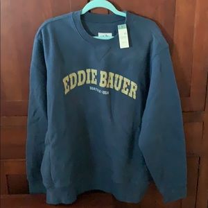 NWT Eddie Bauer Logo Sweatshirt Navy XL